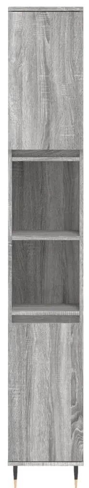 3 pcs conjunto móveis WC derivados de madeira cinzento sonoma