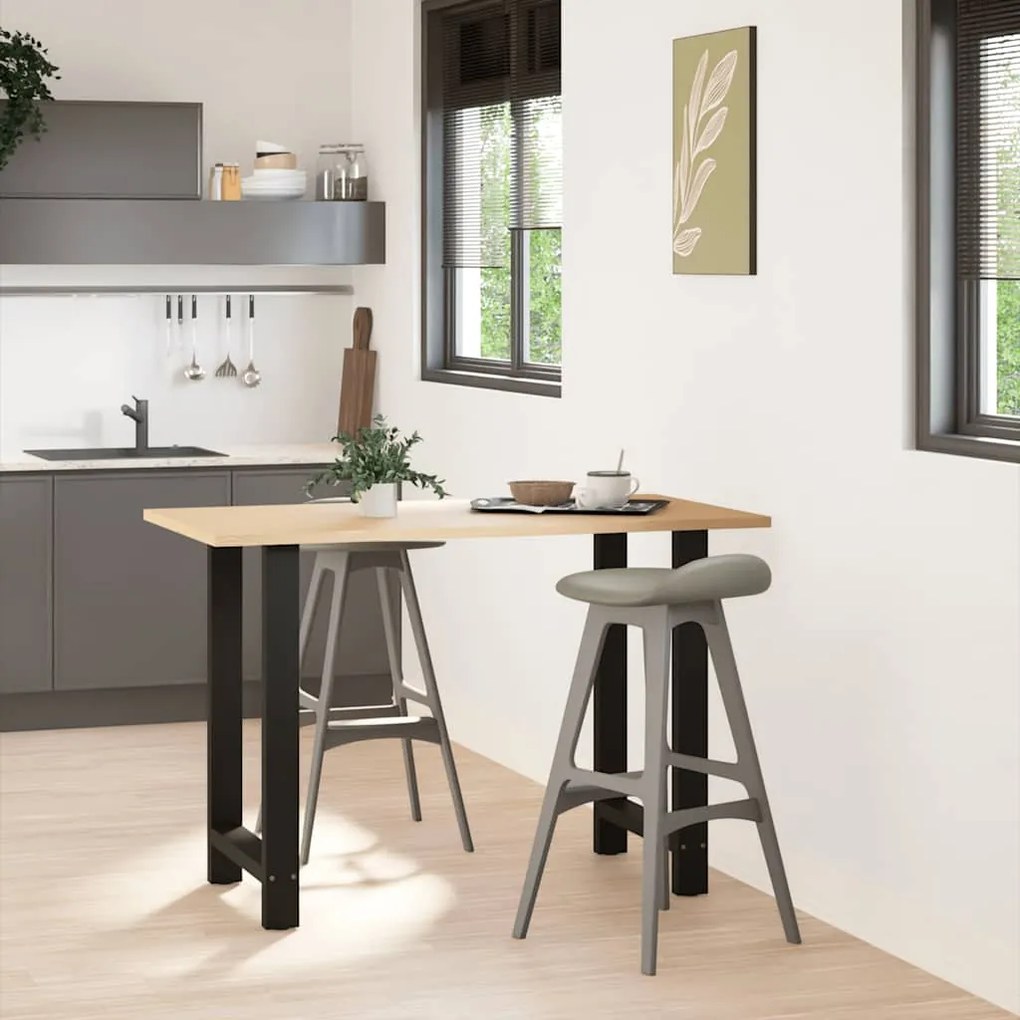 Pés para mesa de bar pretos 2 peças 60x(90-91) cm aço