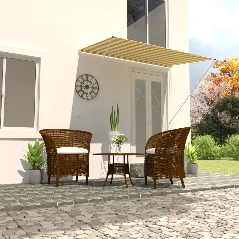 vidaXL Toldo retrátil 200x150 cm amarelo e branco