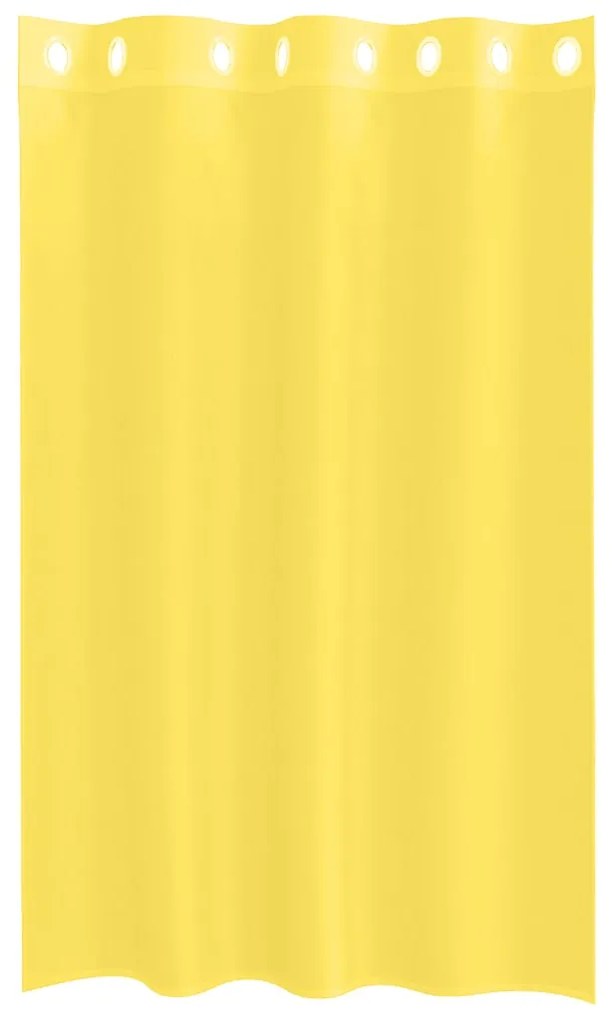 Cortinas de voile com ilhós 2 pcs amarelo