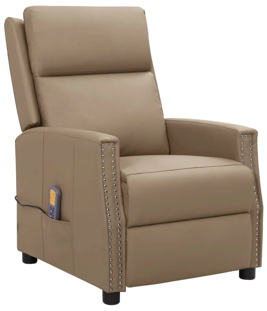 vidaXL Cadeira de massagens couro artificial cappuccino