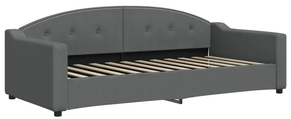 Sofá-cama c/ gavetão e gavetas 90x200 cm tecido cinzento-escuro