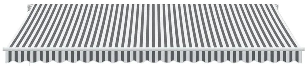 Toldo retrátil manual com LED 500x350 cm antracite/branco