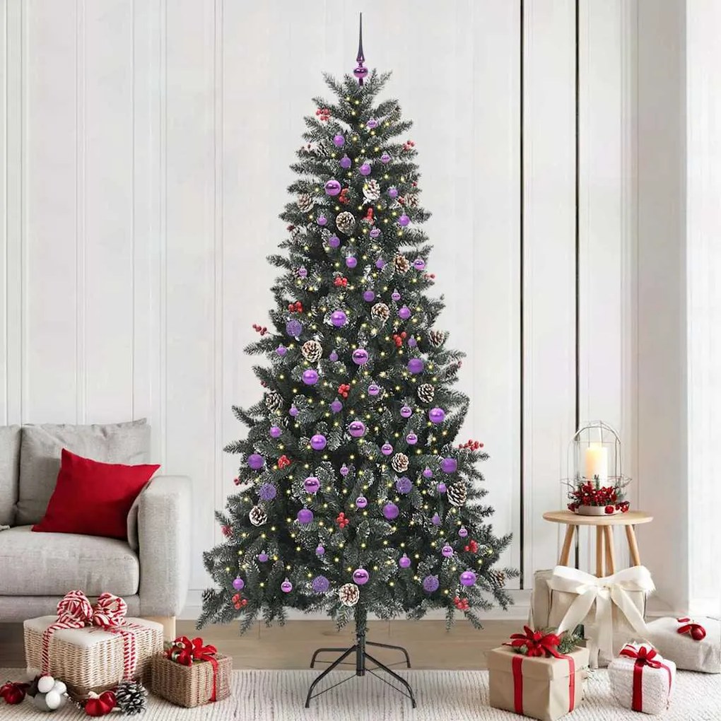 vidaXL Árvore de Natal Artificial Verde 240 cm PVC, Plástico e Aço