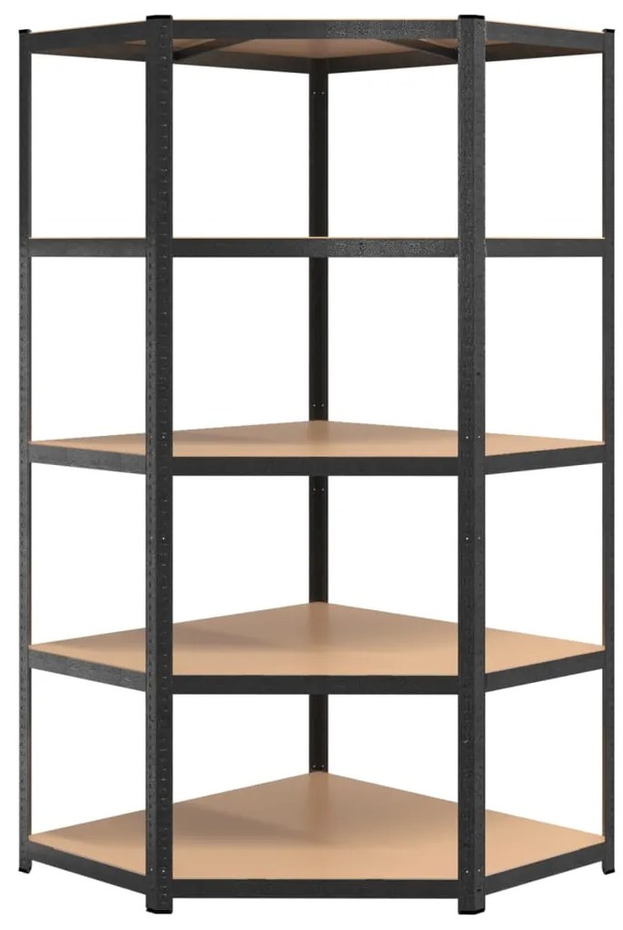 Estantes 5 prateleiras 3 pcs derivados de madeira/aço cinzento