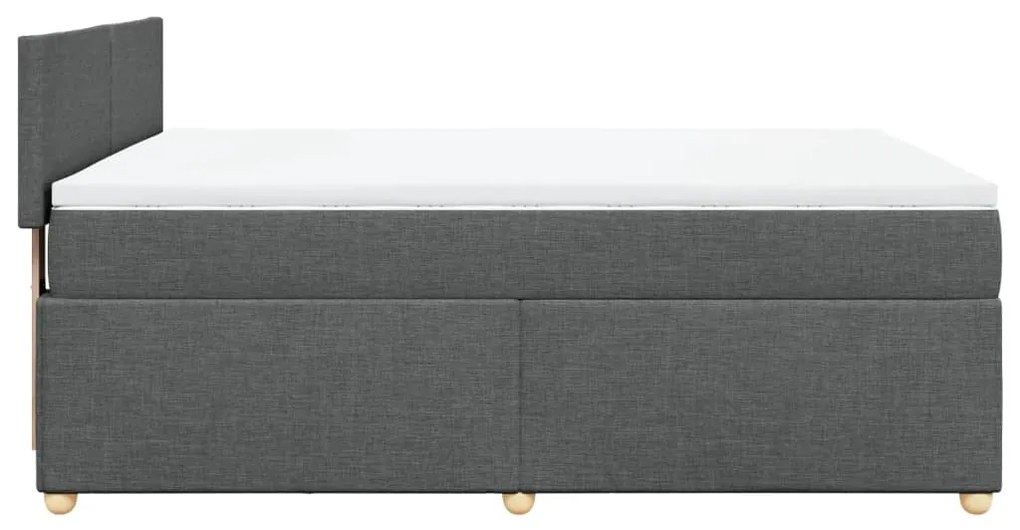 Cama com molas/colchão 160x200 cm tecido cinzento-escuro