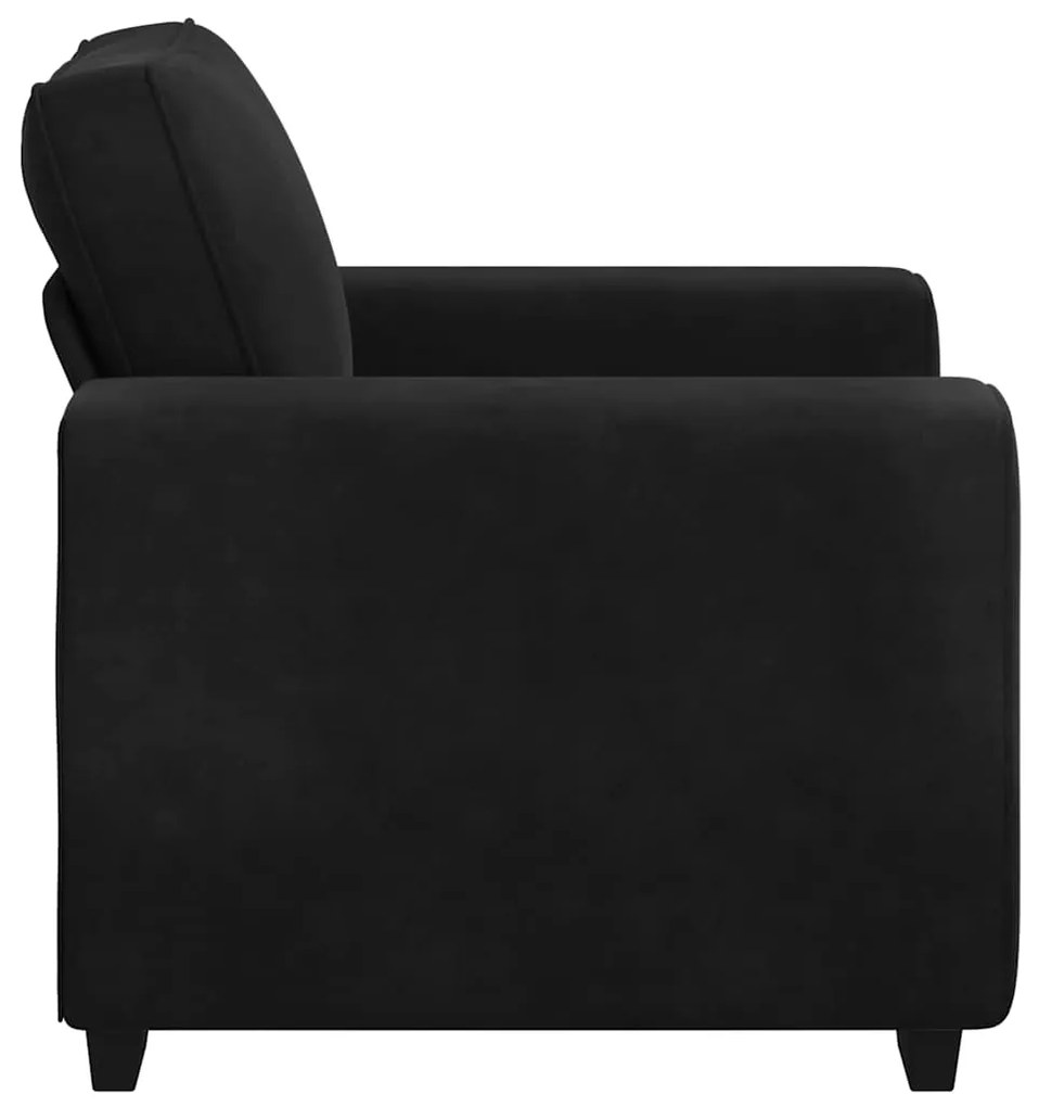 Poltrona 60 cm veludo preto