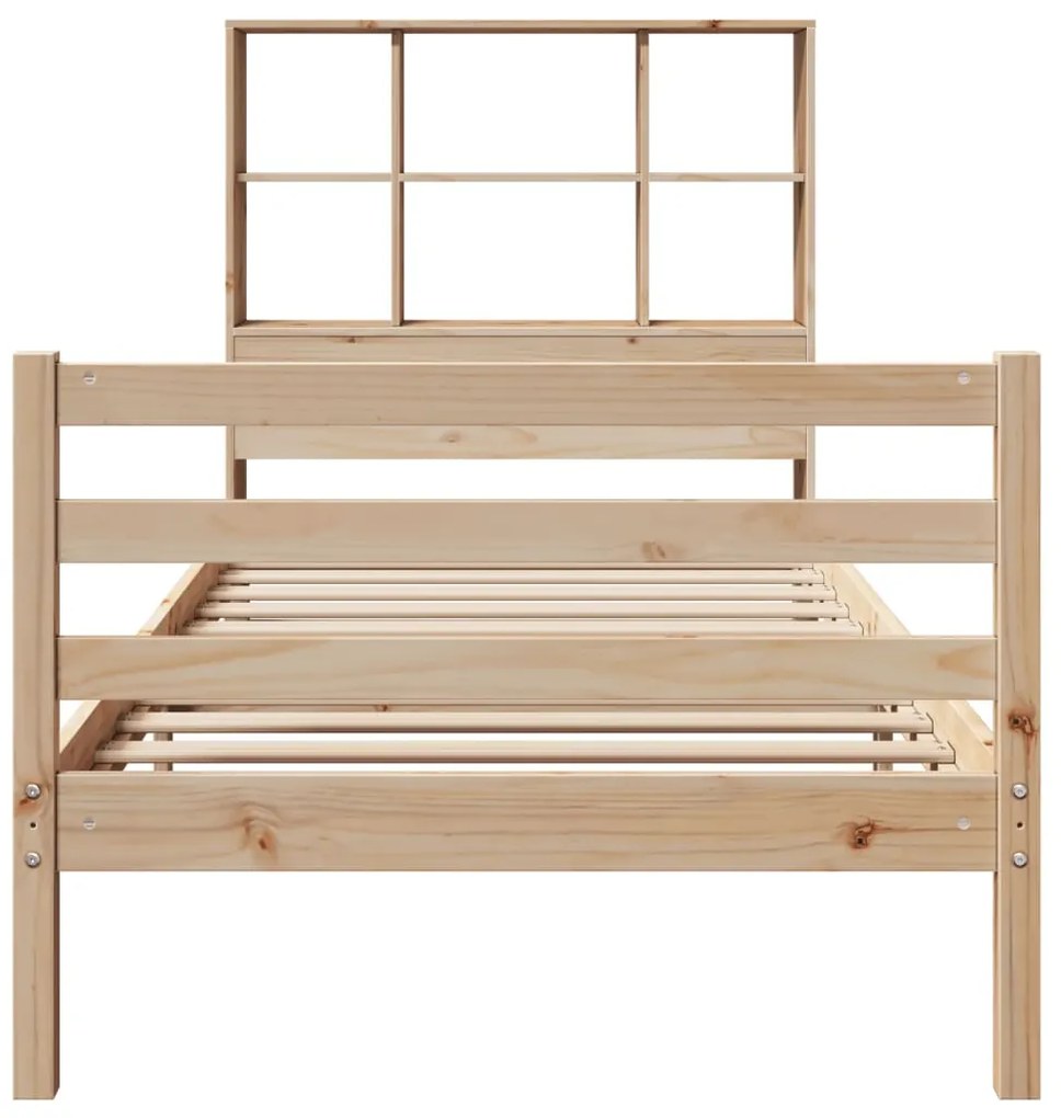 Cama com estante sem colchão 100x200 cm pinho maciço