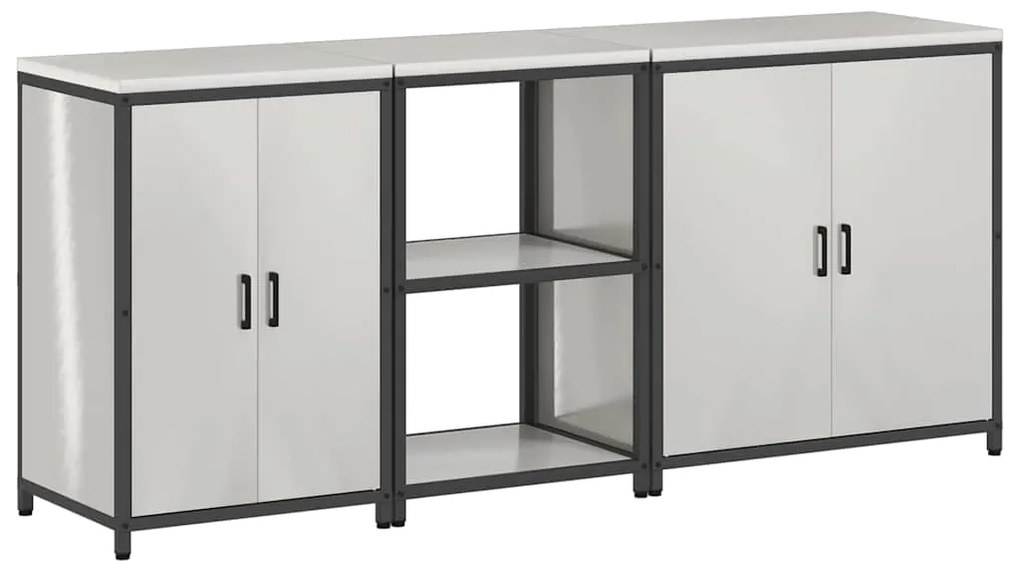 Conjunto de Armazenamento de Cozinha com prateleira Outros 3 pcs Prata