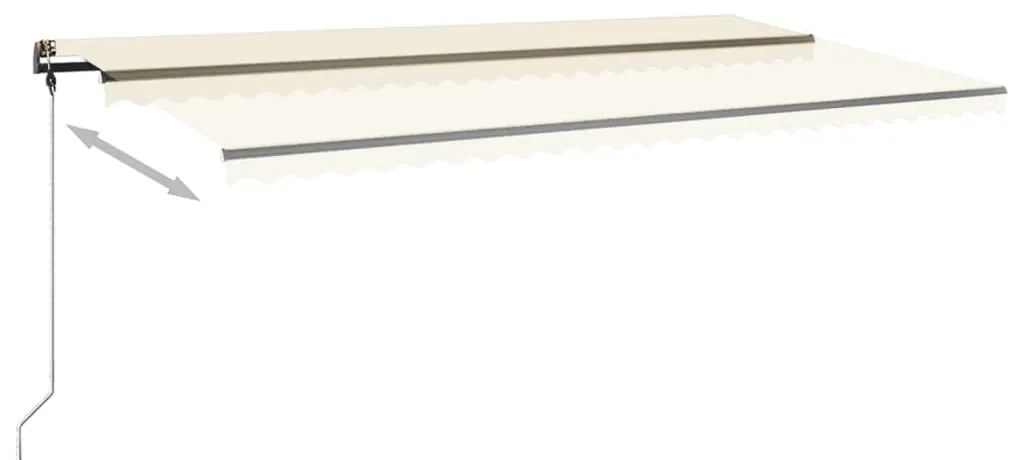 Toldo retrátil manual com LED 600x350 cm cor creme