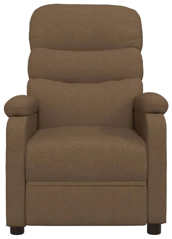 Poltrona de massagens reclinável tecido castanho