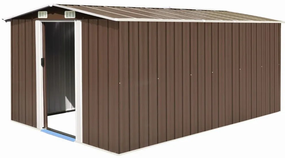 Abrigo de jardim 257x392x181 cm metal castanho