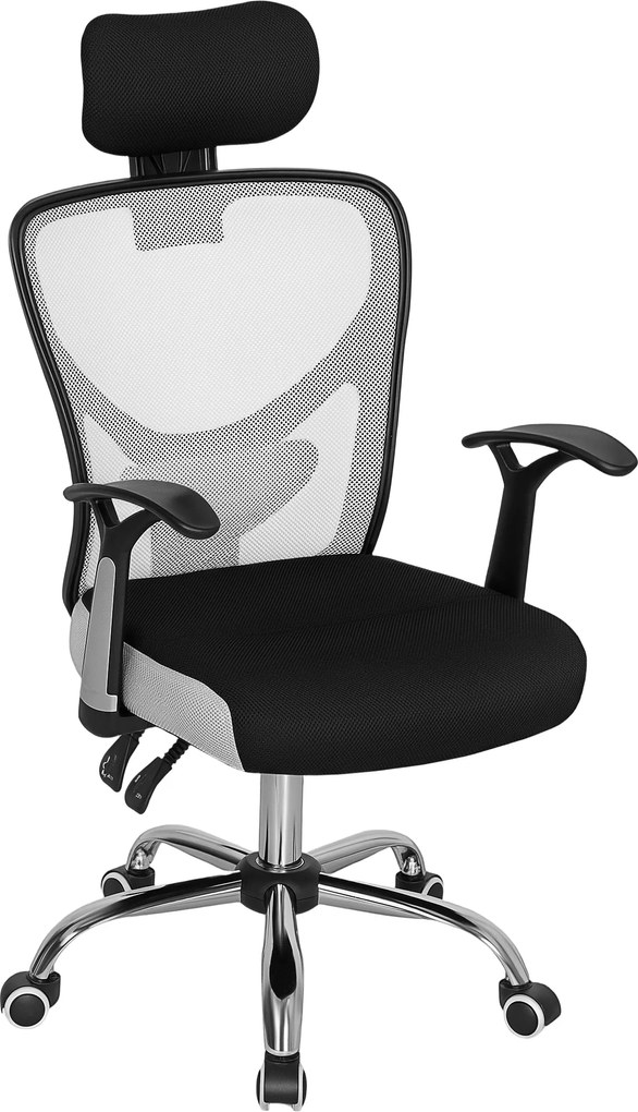 Cadeira de Escritório com Função Reclinável Apoio para a Cabeça e Suporte Lombar 62x67x108-118 cm Cinza