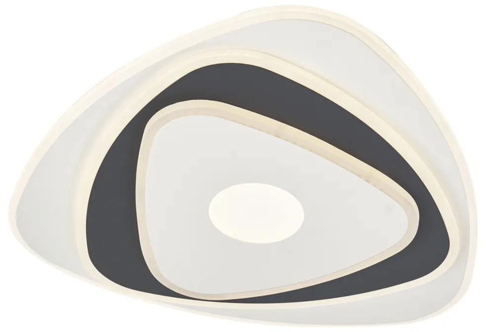 Plafon de design branco com forma orgânica cinza escura incluindo LED regulável - Taylor Design