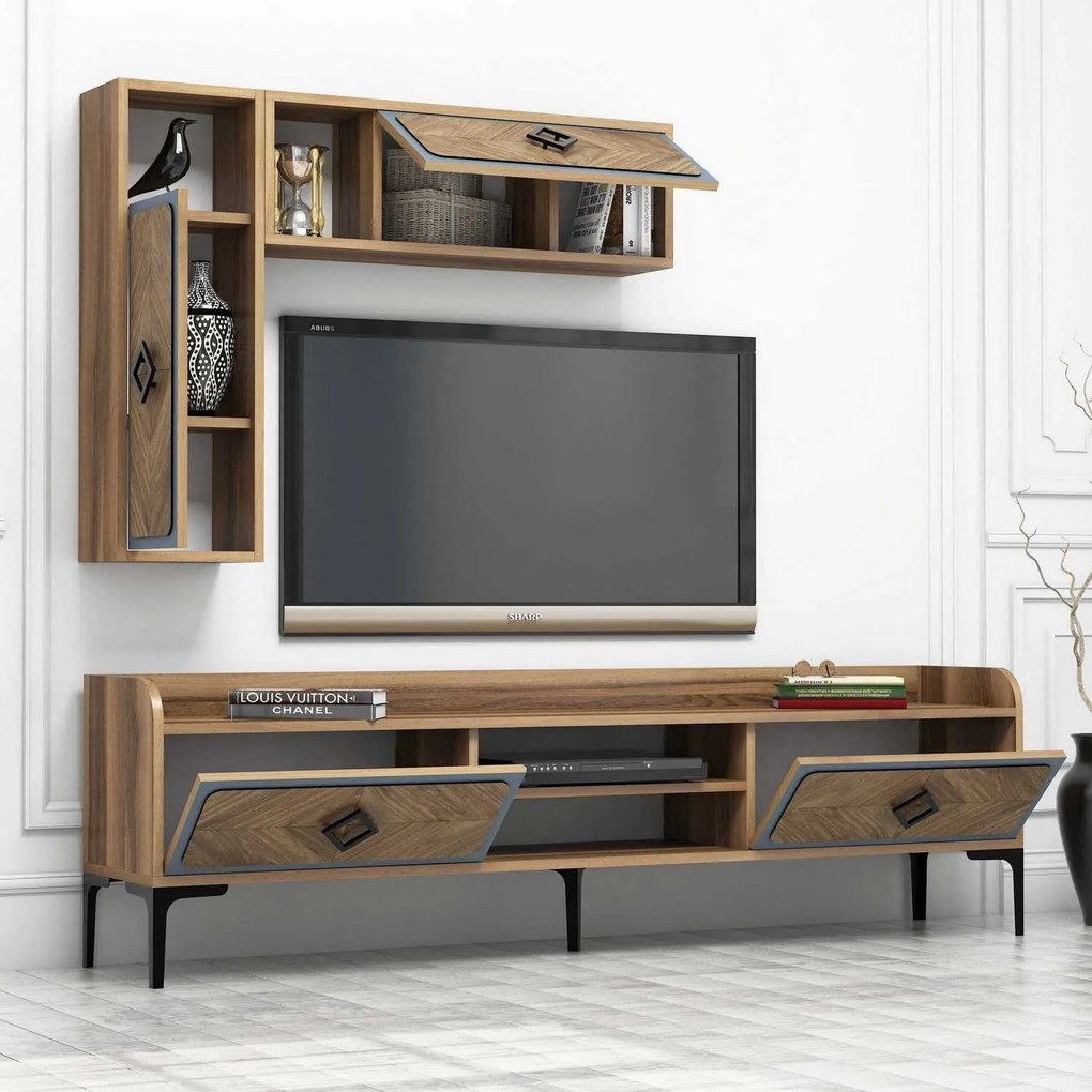 Unidade de TV Samba – Nogueira Azul – 180 cm x 52 cm x 35 cm