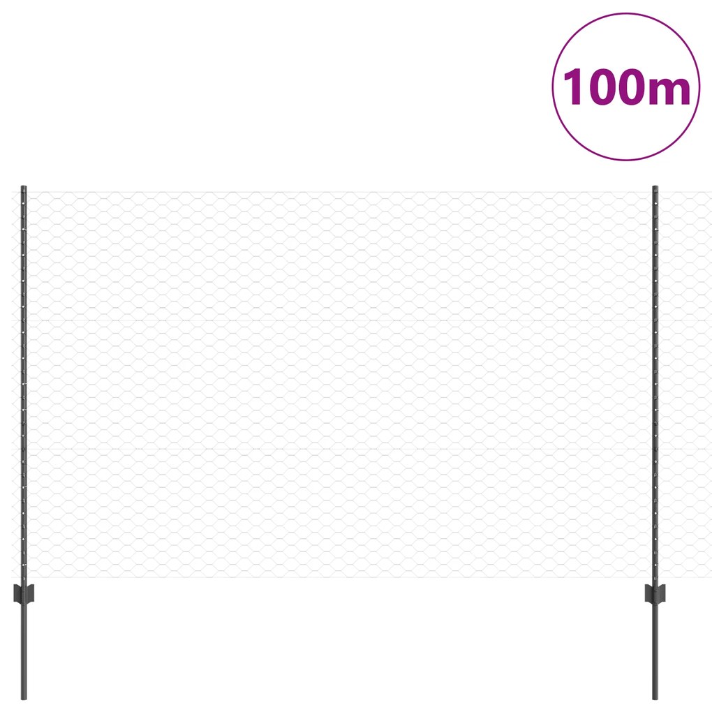 Postes de Cerca vidaXL 22 pcs U-Channel Cinza 150 cm Aço