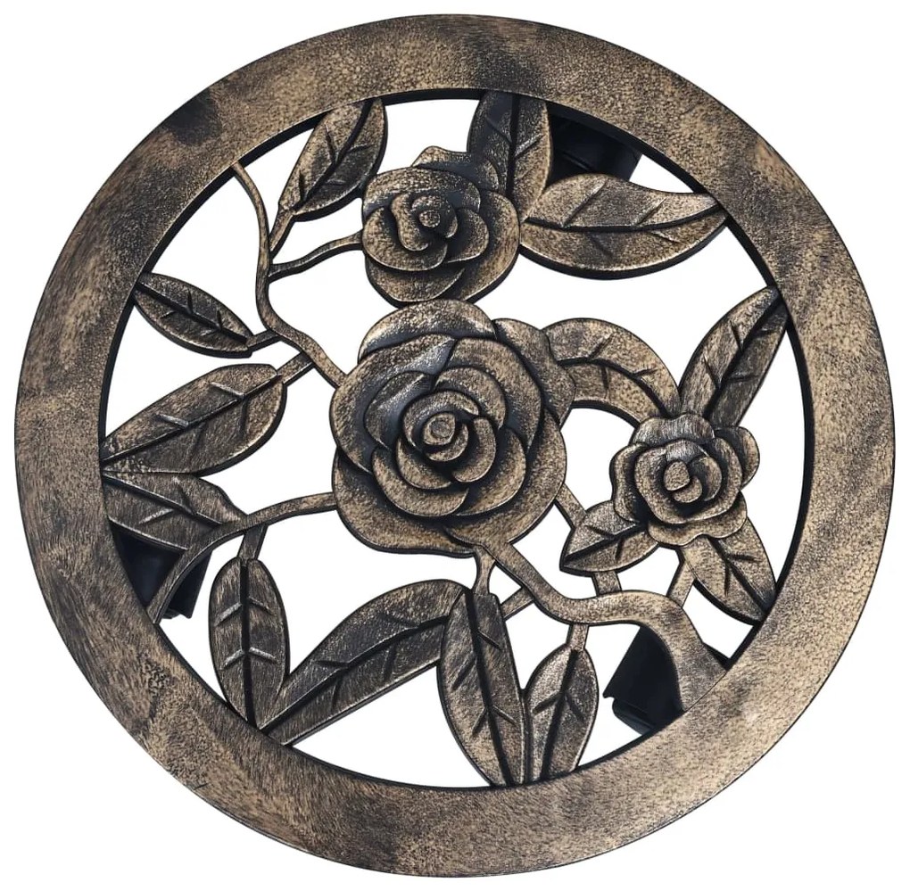 Suportes com rodas para plantas 6 pcs 30 cm plástico bronze