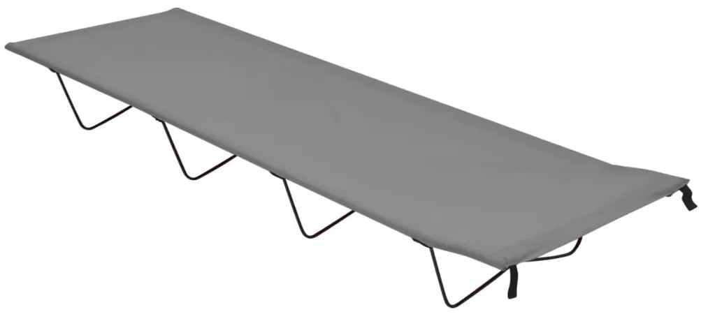 Cama de campismo 180x60x19 cm tecido oxford e aço cinzento