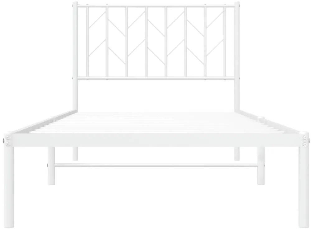 Estrutura de cama com cabeceira 90x200 cm metal branco