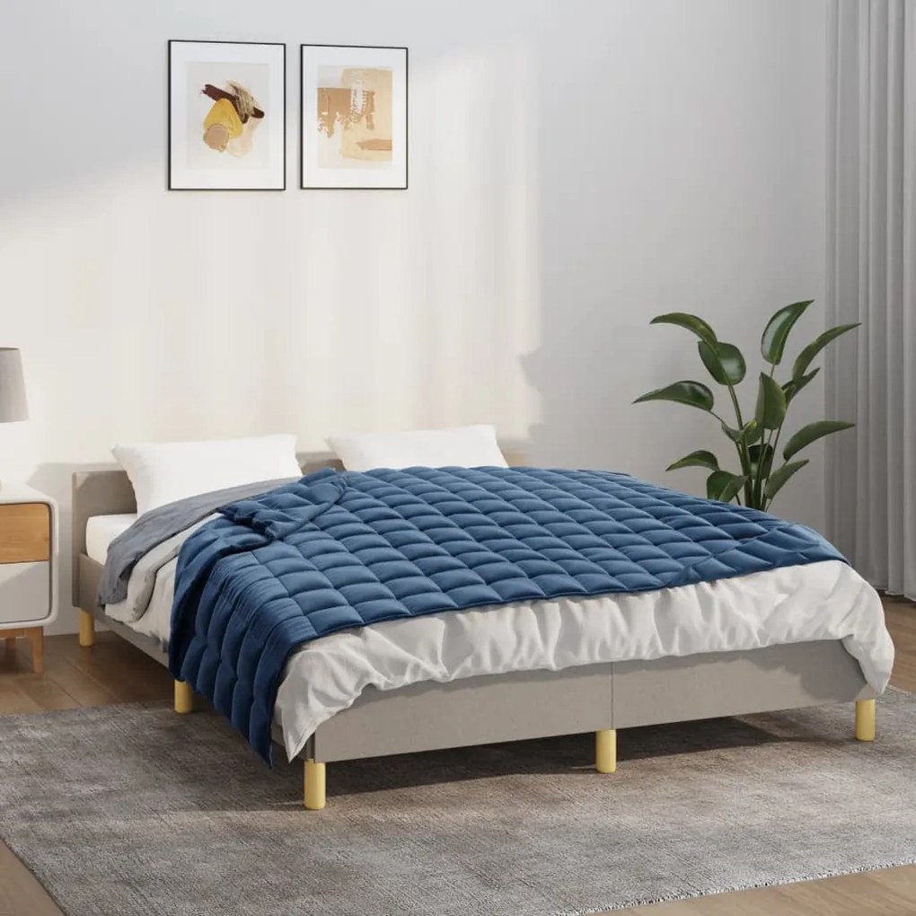 350793 vidaXL Manta pesada 11 kg 150x200 cm tecido azul