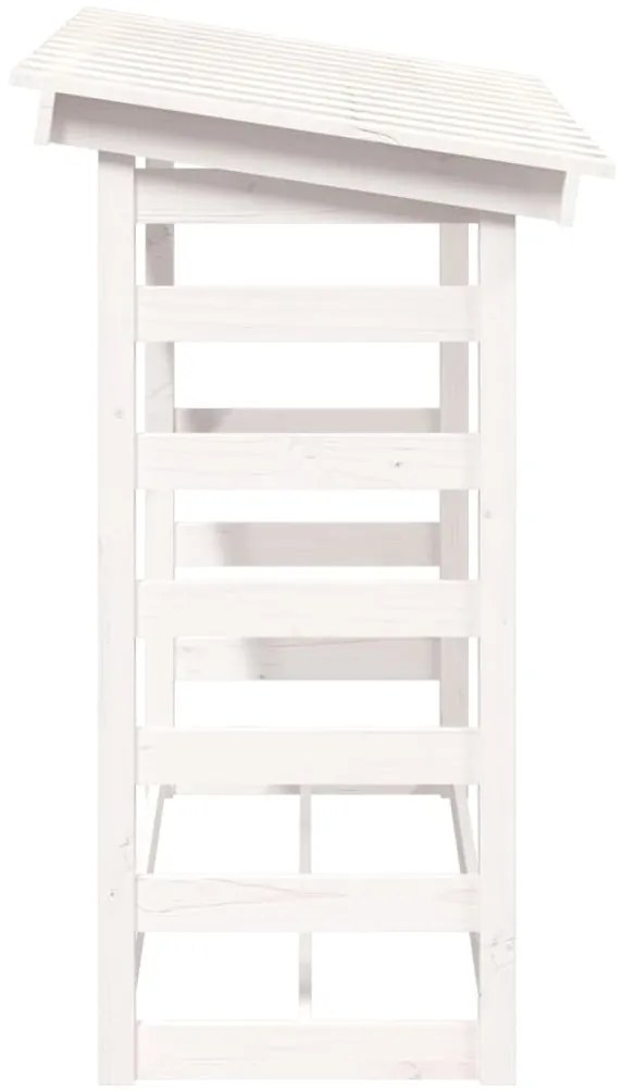 Suporte para lenha 108x64,5x110 cm pinho maciço branco