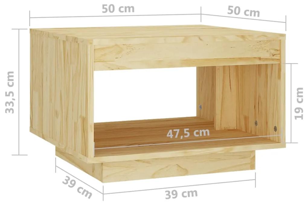 Mesa de centro 50x50x33,5 cm madeira de pinho maciça