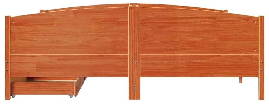 Cama sem colchão 160x200 cm madeira pinho maciço castanho-mel