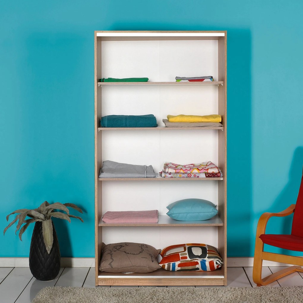 Roupeiro "Coral" – Salmão &amp; Branco – 94 x 182 x 52 cm – Design Moderno