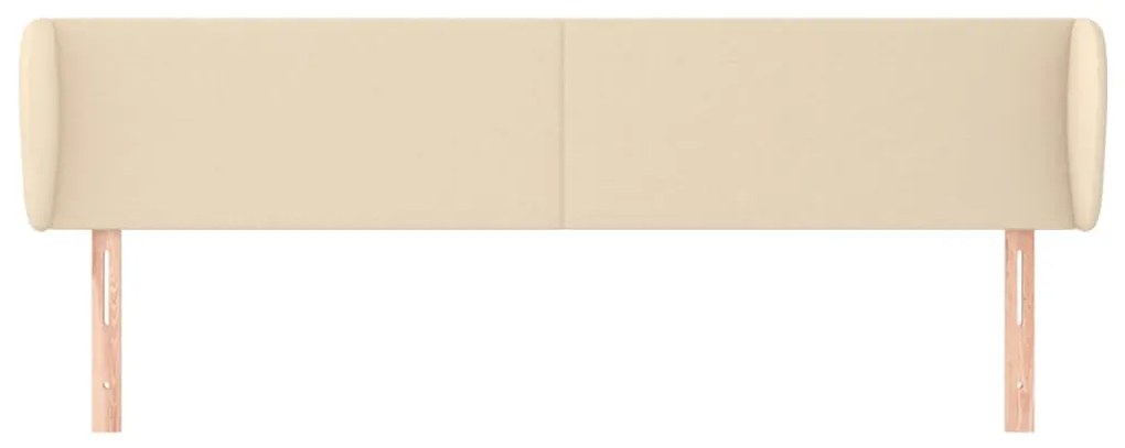 Cabeceira de cama c/ abas tecido 203x23x78/88 cm creme