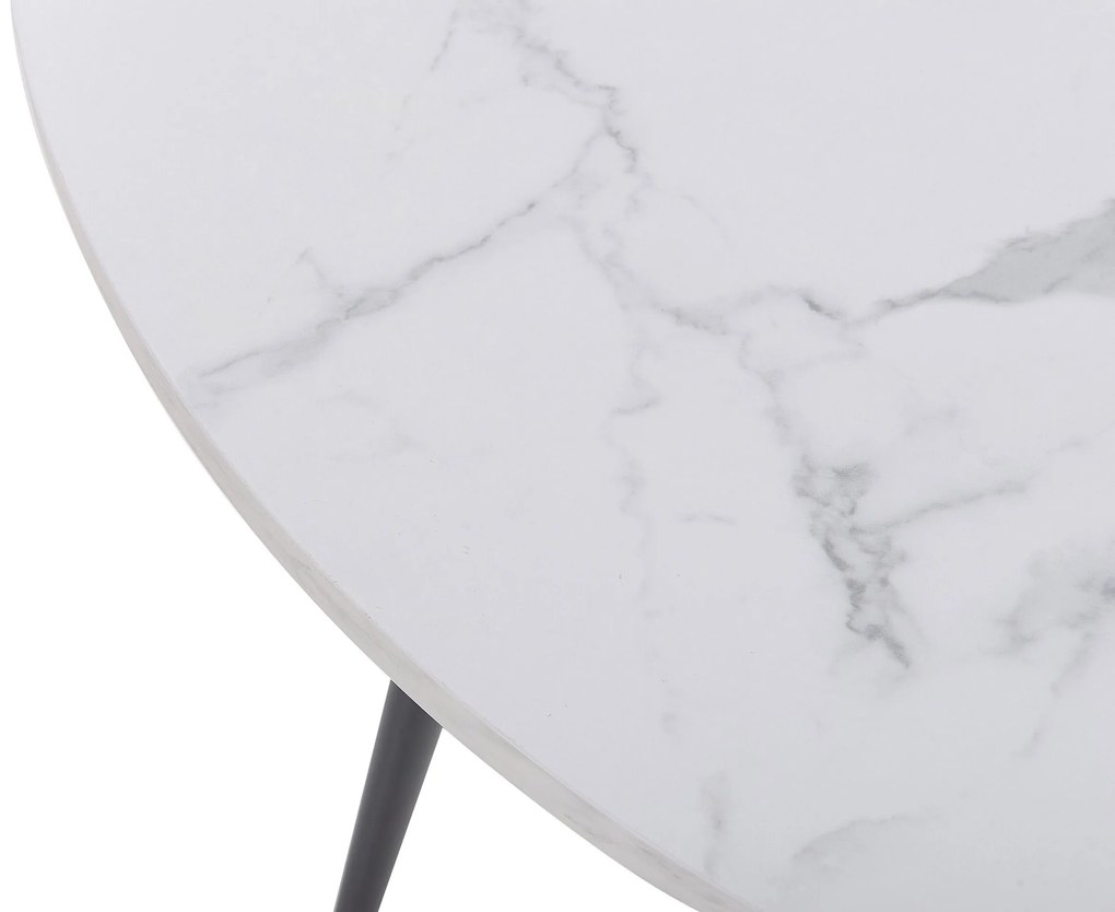 Mesa de jantar redonda de efeito mármore ⌀ 120 cm ODEON Beliani