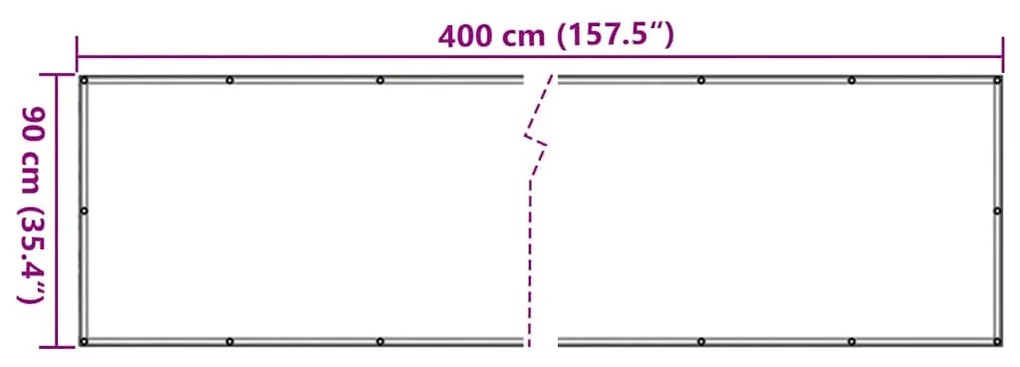 Tela de privacidade para varanda 400x90 cm PVC branco