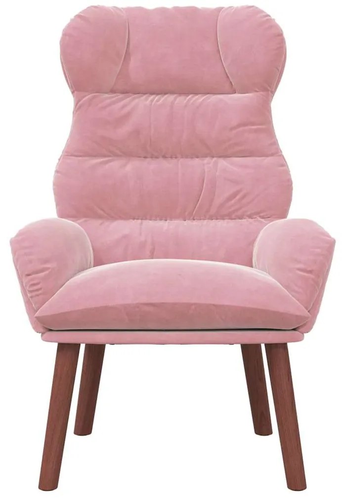 Poltrona Relaxante em Veludo Rosa