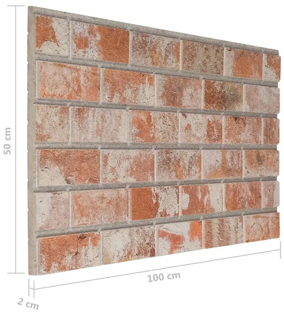 Painéis de parede 3D c/ design tijolos vermelhos 10 pcs EPS
