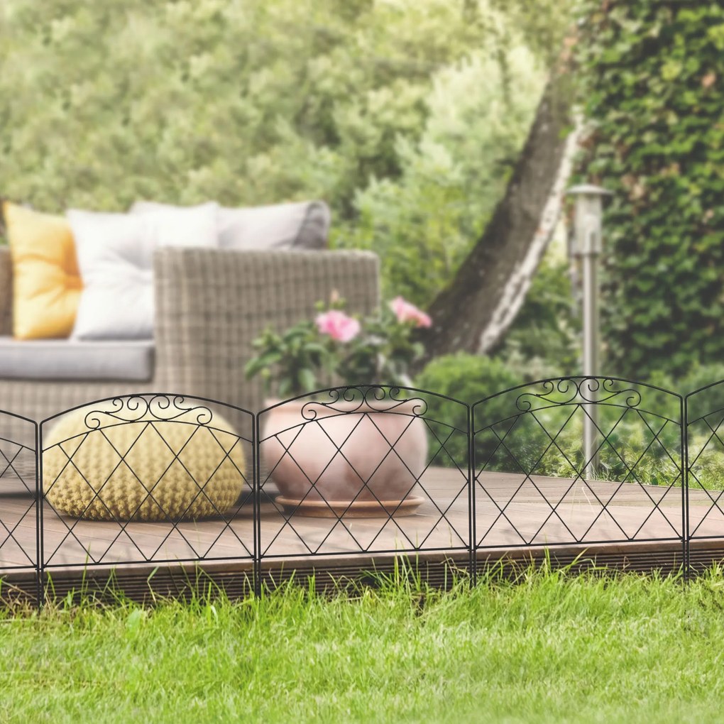 Cercas de Jardim 305x61 cm Conjunto de 5 Cercas Decorativas para Jardi