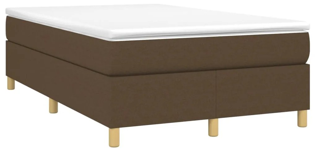 Cama com molas/colchão 120x200 cm tecido castanho-escuro
