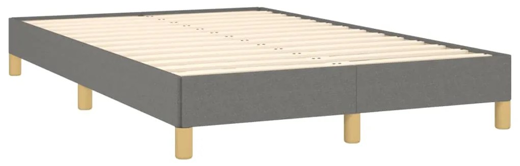 Cama box spring c/ colchão e LED 120x190 cm tecido cinza-escuro