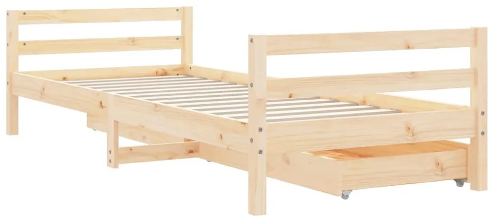 Estrutura de cama infantil c/ gavetas 80x200 cm pinho maciço