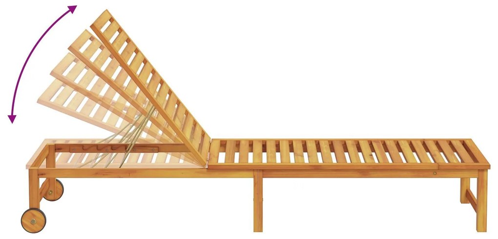 Espreguiçadeira com Mesa em Madeira Sólida de Acácia, vidaXL Espreguiç