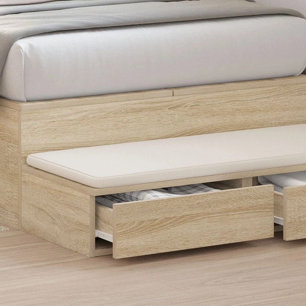 gavetas de cama vidaXL Carvalho Sonoma 80x36,5x16,5 cm Madeira Engenha