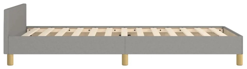 Estrutura de cama sem colchão 90x200 cm tecido cinzento-claro