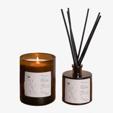 Conjunto de Velas Aromáticas e Mikado Ambientador Zodiac - Sklum