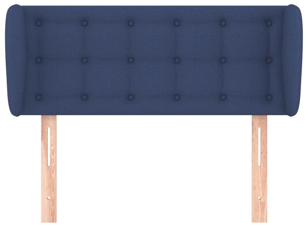 Cabeceira de cama c/ abas tecido 83x23x78/88 cm azul