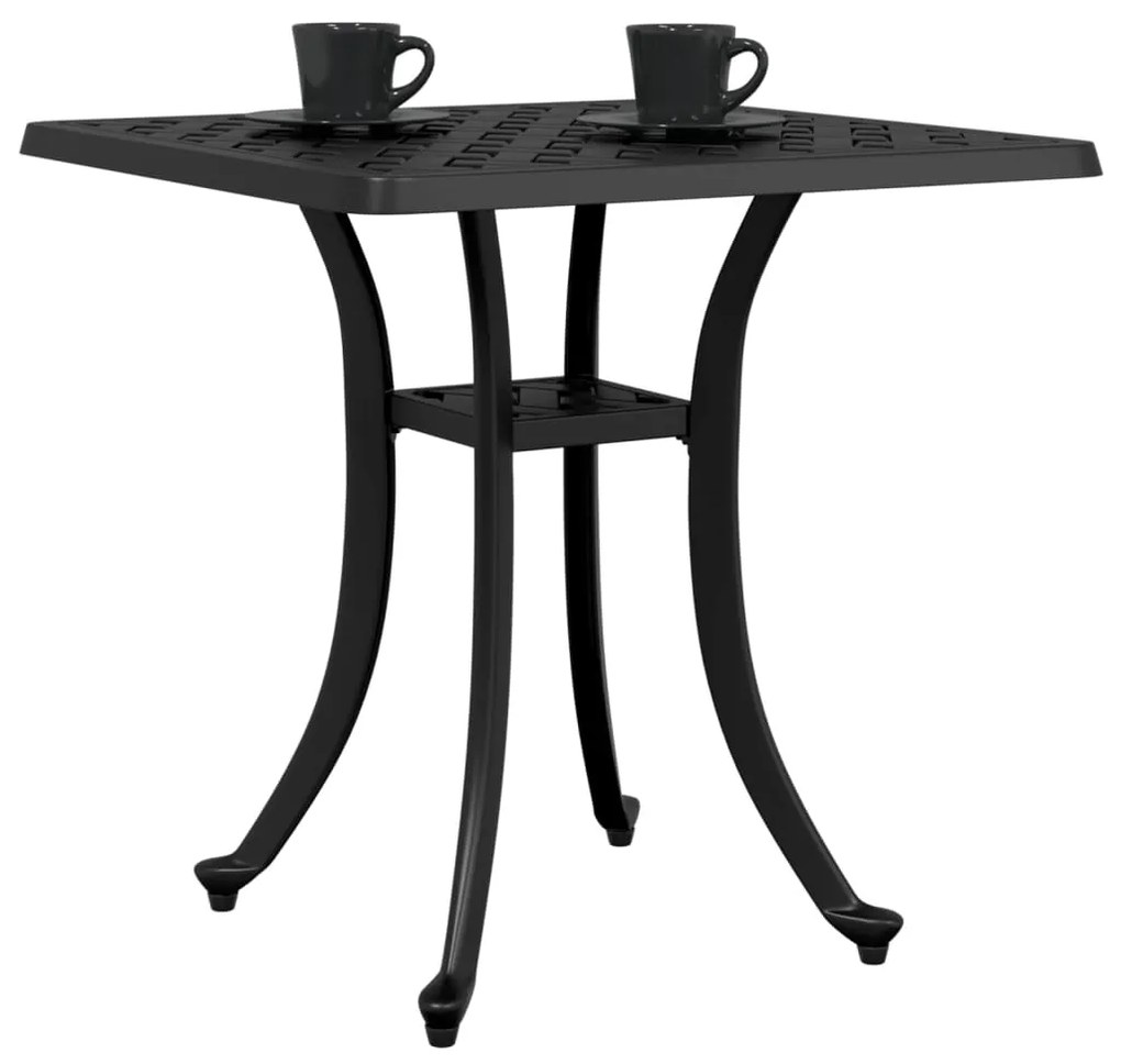 Mesa de jardim 53x53x53 cm alumínio fundido preto