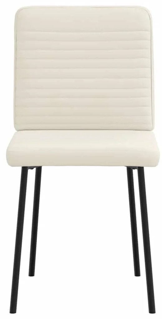 Cadeiras de jantar 4 pcs veludo cor creme
