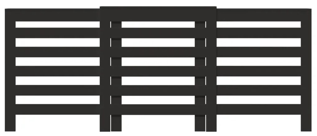 Cobertura de radiador 205x21,5x83,5 cm derivados madeira preto