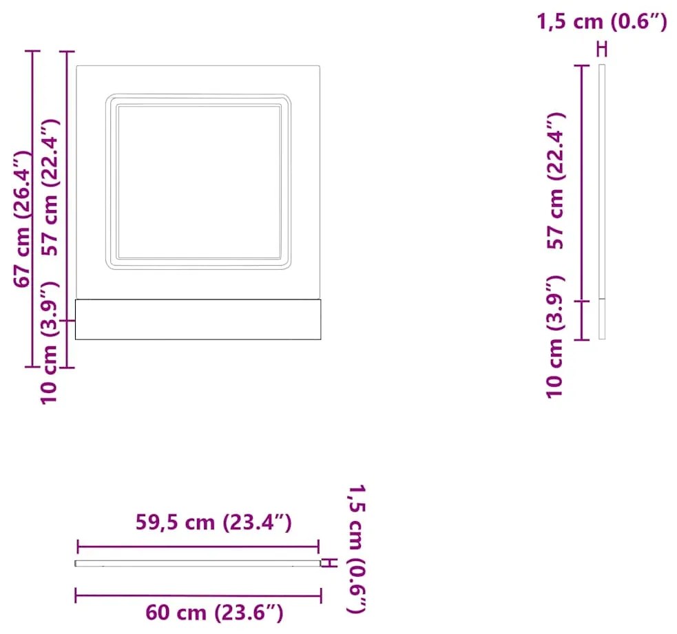 Painel máquina lavar louça Kalmar 60x1,5x67 cm carvalho fumado