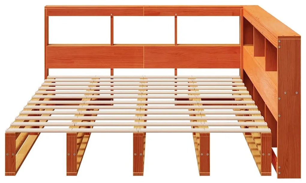 Cama com estante sem colchão 140x190 cm pinho maciço