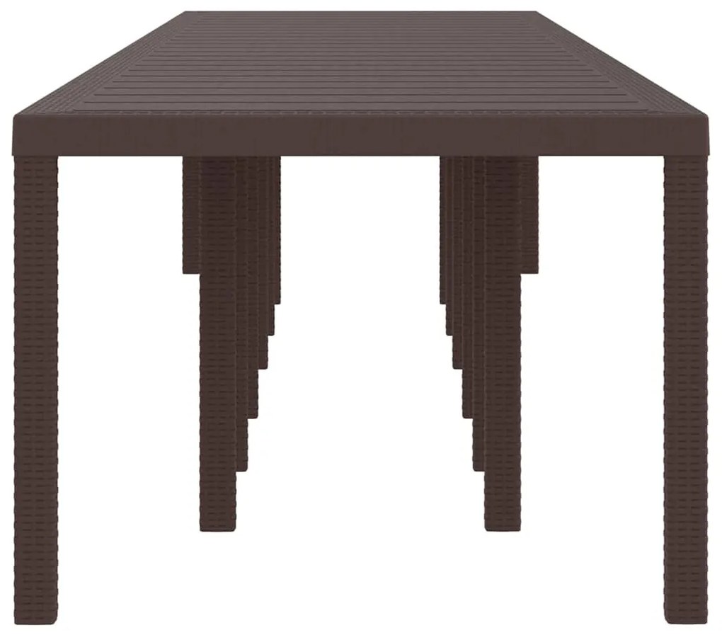 Mesa de Jardim vidaXL Castanha 400x100x73 cm Poly Rattan