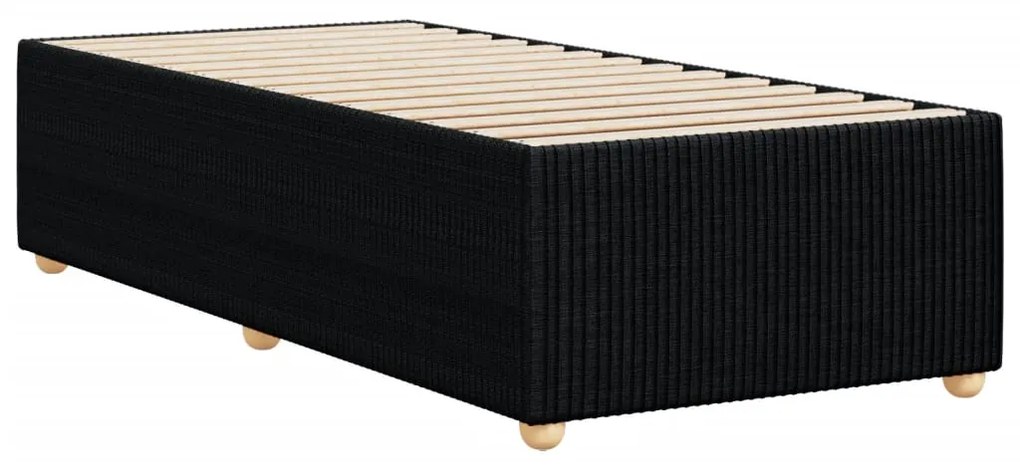 Estrutura de cama sem colchão 90x190 cm tecido preto