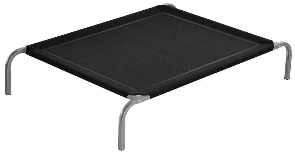 PawHut Cama Elevada para Animais de Estimação Cama para Cães e Gatos Desmontável Tecido Textilene Exterior Jardim Terraço 110x75x20 cm Preto | Aosom Portugal